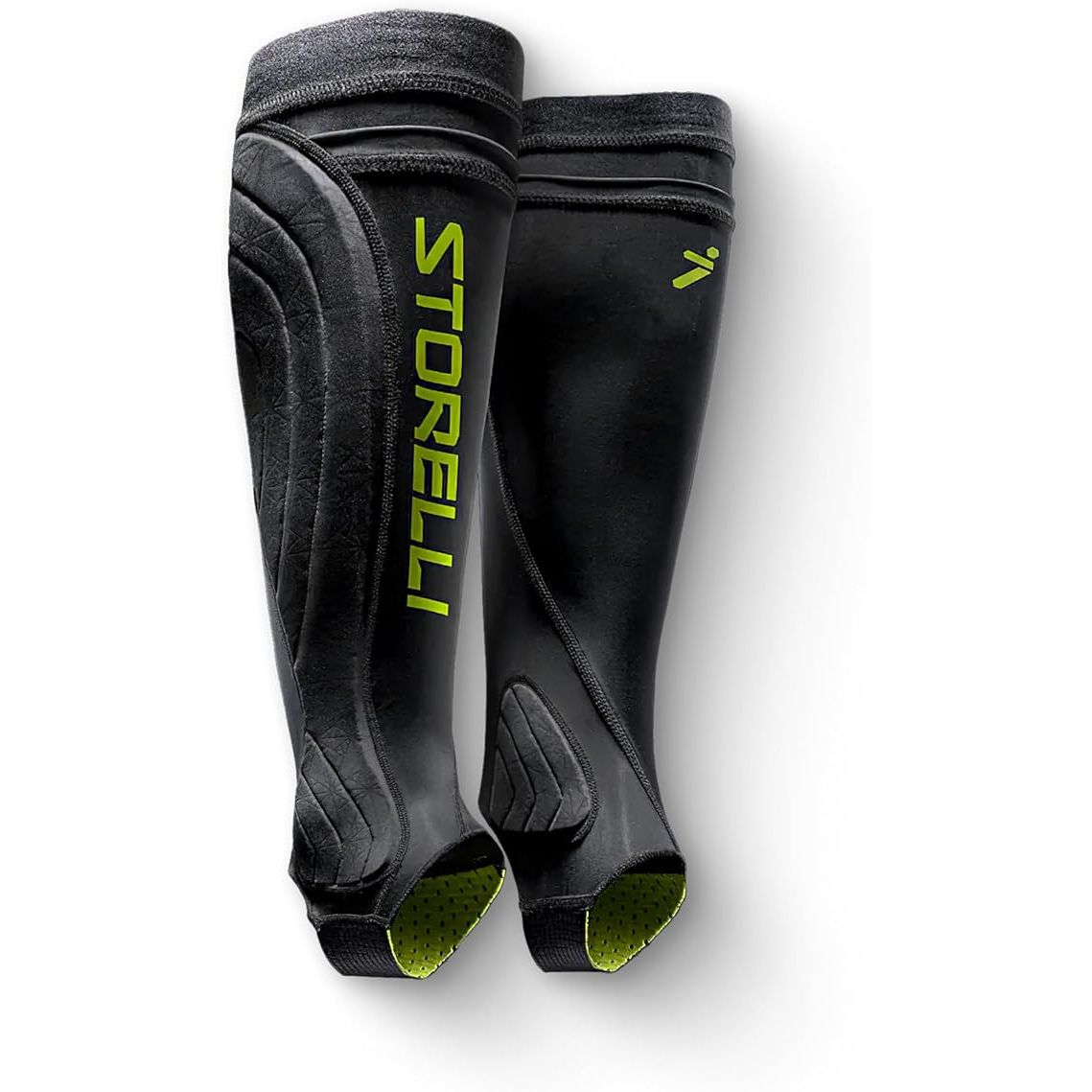 Storelli BodyShield Leg Guards are premium compression shin guard sleeves designed for soccer players. They offer lightweight and flexible protection for the shins, helping to reduce impact and prevent injuries during the game.