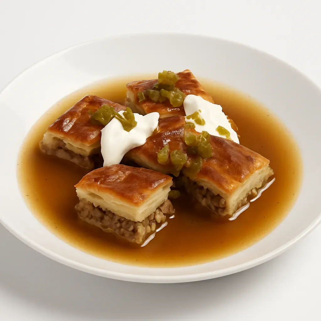 A comforting Finnish dish, Peltilihapiirakka, combines seasoned minced meat and rice encased in a golden puff pastry. Perfect for gatherings or an indulgent weeknight meal.