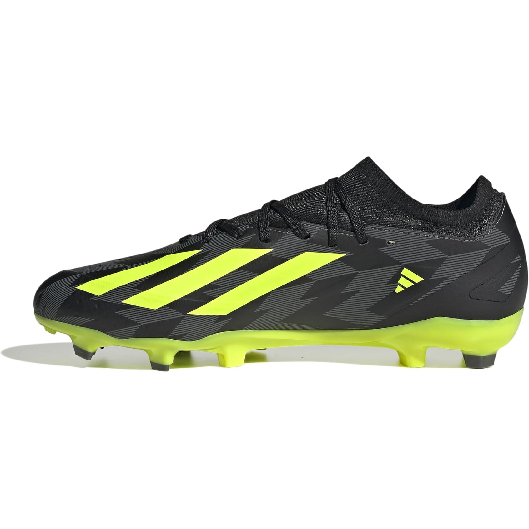 The adidas Unisex-Adult X Crazyfast.3 is a firm ground soccer cleat designed for fast and agile players. Featuring a lightweight and breathable textile upper, this shoe offers a snug and comfortable fit that supports quick movements on the field.